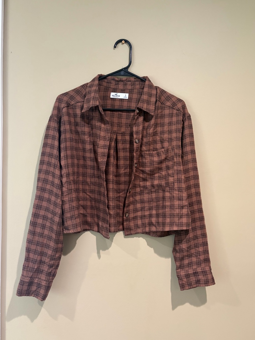 Hollister Tan Plaid Button-Up Shirt